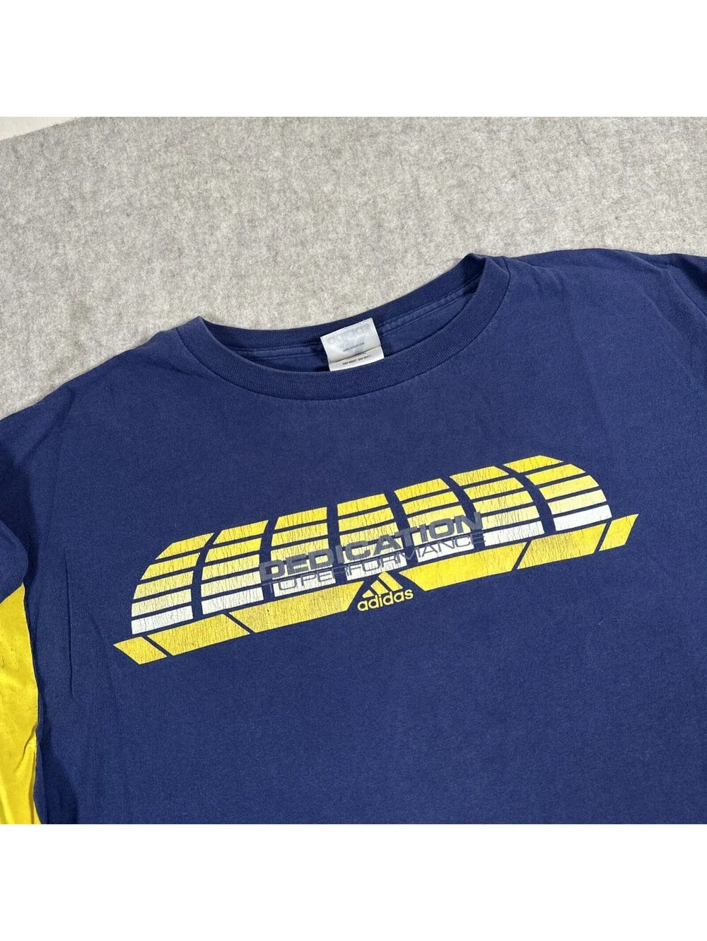 Vintage Adidas T-Shirt XXL? Chest Logo Long Sleeve Men's Navy Blue Y2K